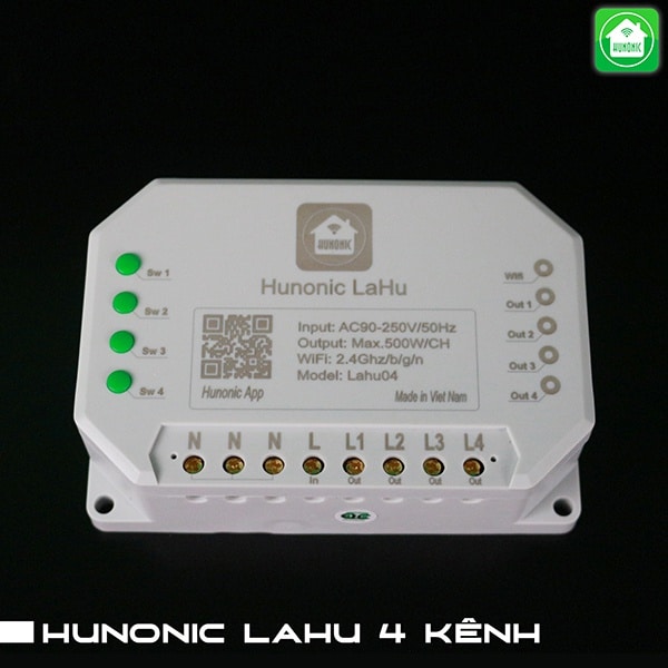 Công tắc Hunonic Lahu 4 kênh (500W/1 kênh)